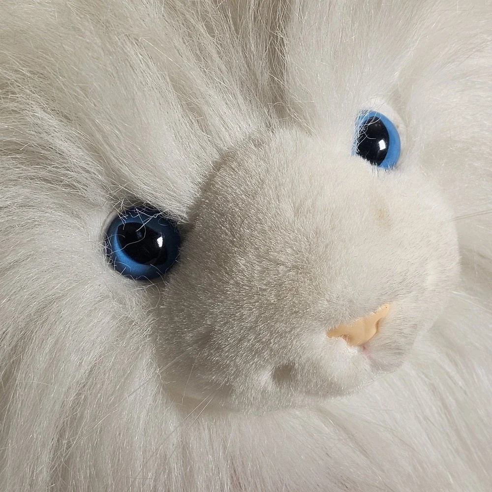 Floppy Friends Plush Persian Cat White Fluffy Hair Kitten Stuffed Mervyns 34 VTG